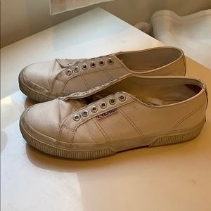 Superga white leather sneakers size 8.5